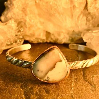 Dendritic agate cuff bracelet.