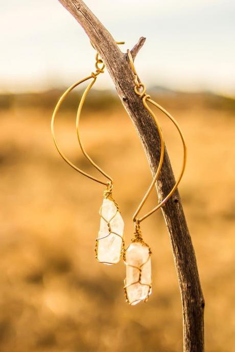 Crystal moon earrings