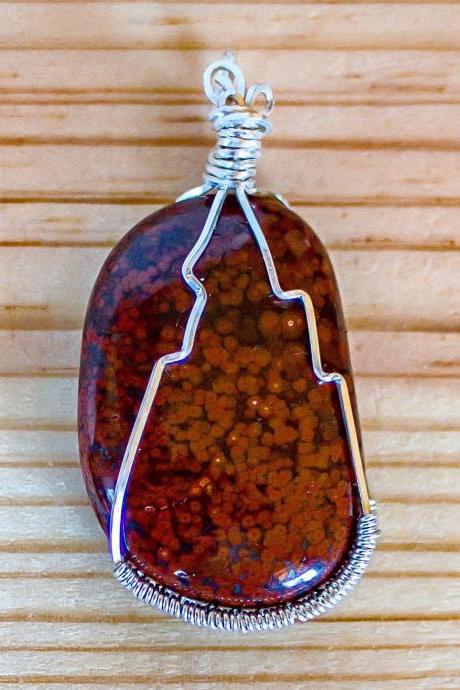 Poppy jasper statement pendant